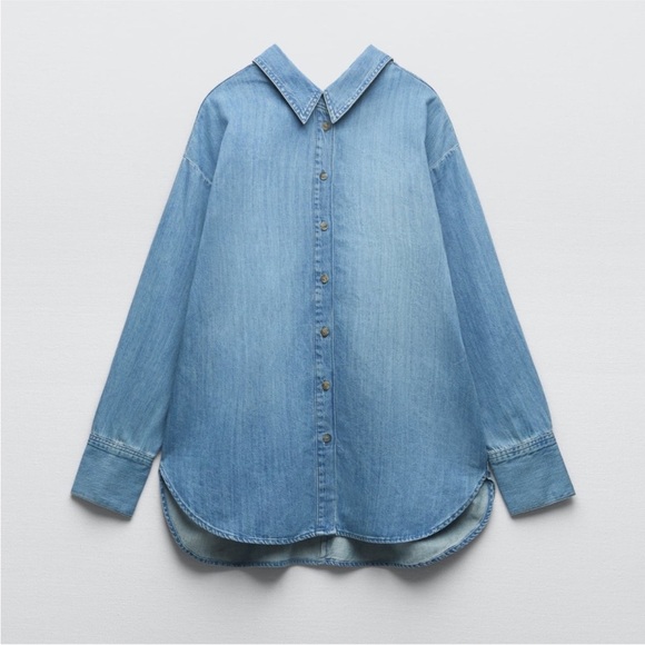 Zara Blue Button Down Shirt - Picture 3 of 4